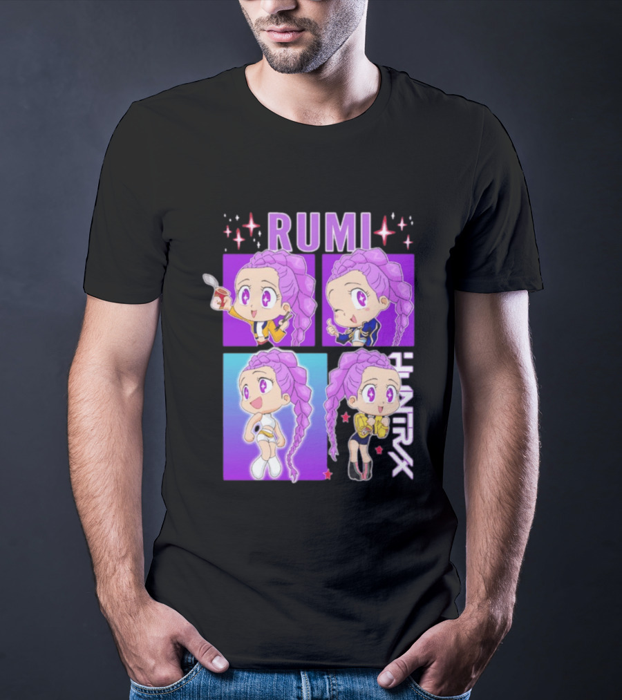 Rumi Kpop Huntrx Demon Hunters Cute Chibi Characters T-Shirt
