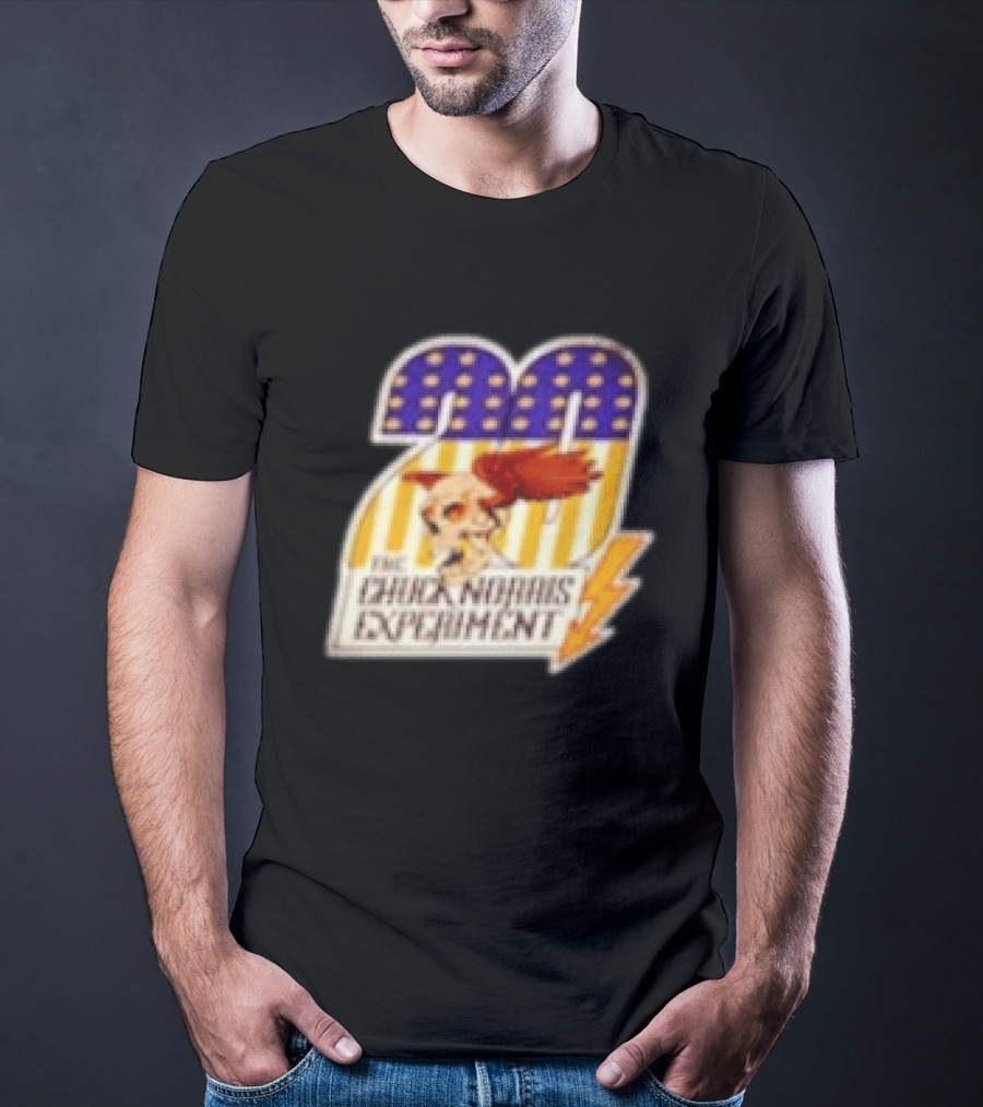 The Chuck Norris Experiment 20 Lightning Bolt Stars And Stripes Skull T-Shirt