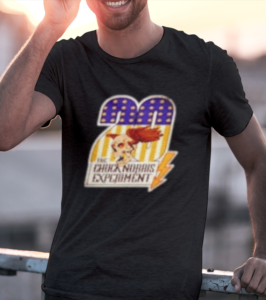 The Chuck Norris Experiment 20 Lightning Bolt Stars And Stripes Skull T-Shirt