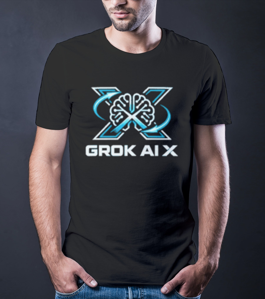 Grok AI X Brain And Arrows T-Shirt