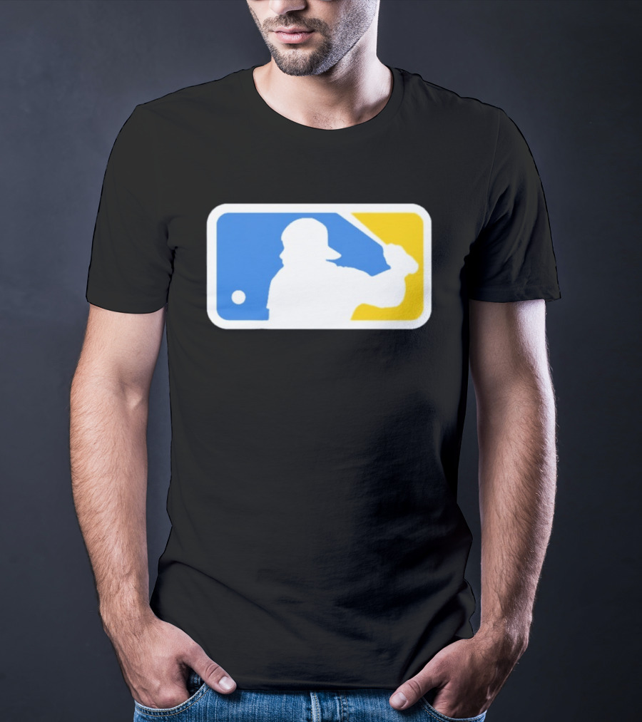 MLB The Kid Batter Silhouette Blue Yellow T-Shirt