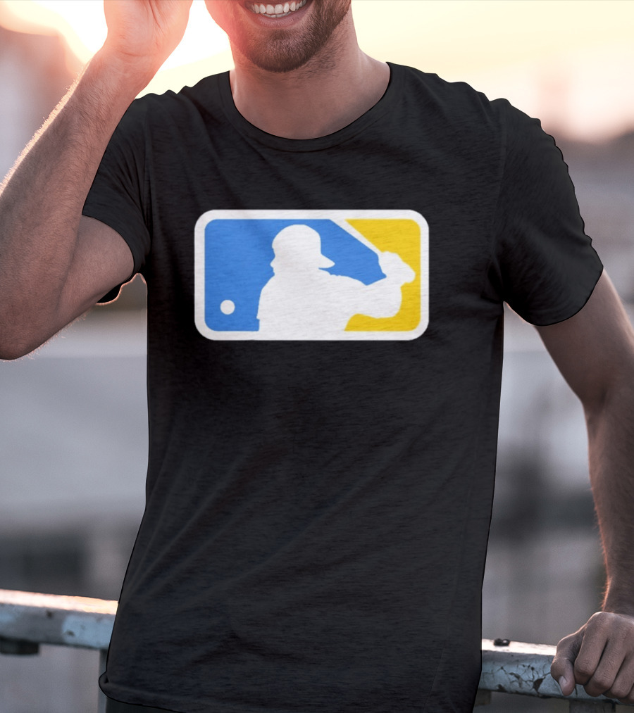 MLB The Kid Batter Silhouette Blue Yellow T-Shirt