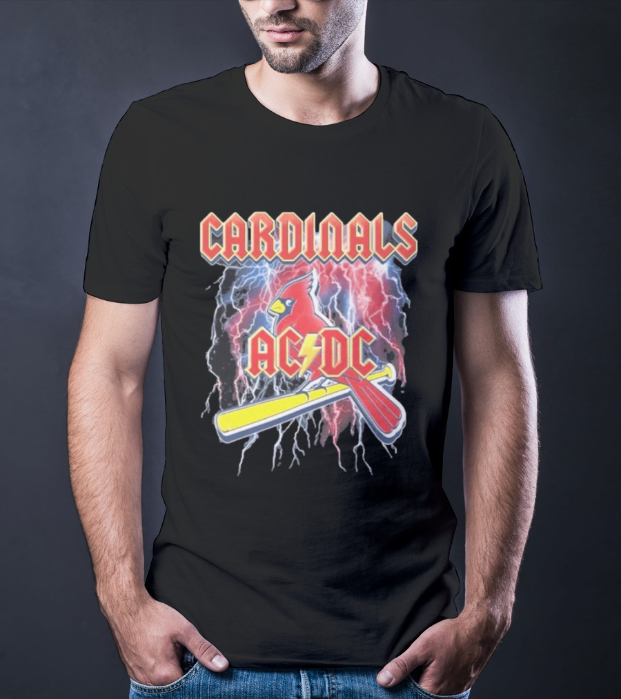 Cardinals AC DC Lightning Bat Baseball T-Shirt