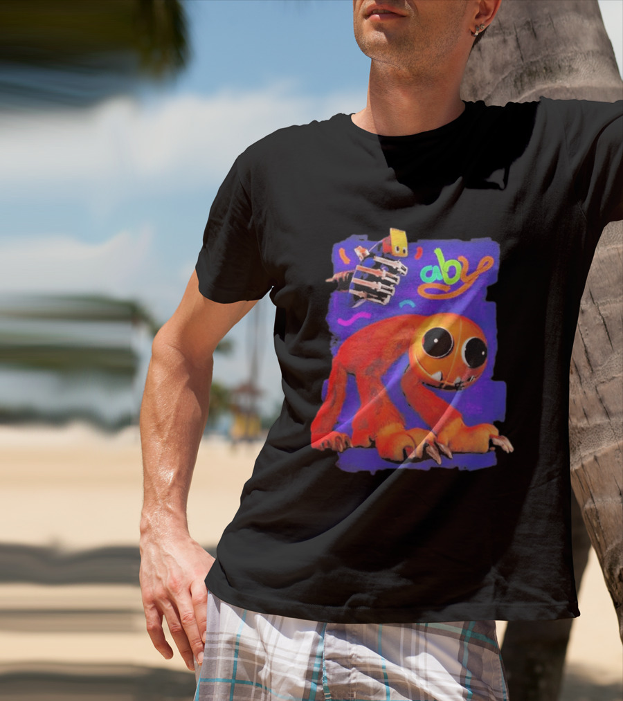 April Fools Shaved Yarnaby Aby Colorful Monster Orange Creature T-Shirt