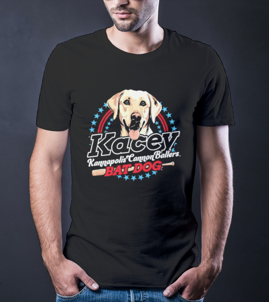 Kacey Kannapolis Cannon Ballers Bat Dog Baseball T-Shirt