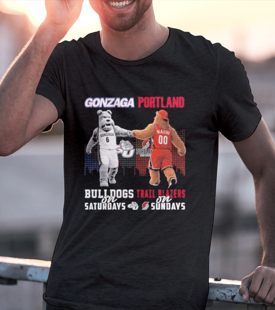 Gonzaga Bulldogs Saturdays Portland Blazers Sundays Sports Fans Mascots T-Shirt