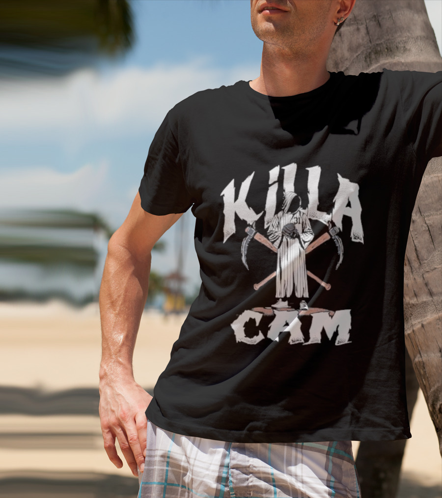 Killa Cam Schlittler New York Baseball Crossed Bats And Sickle T-Shirt