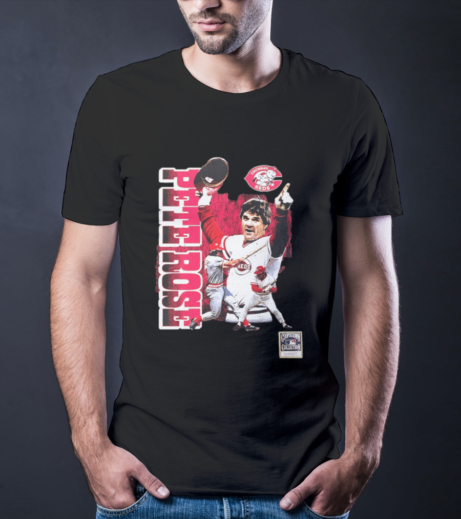 Pete Rose Cincinnati Reds Cooperstown Collection Players T-Shirt