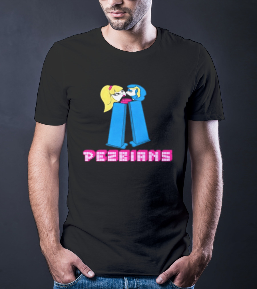 Pezbians Pez Dispenser Parody Retro Humor Kissing T-Shirt