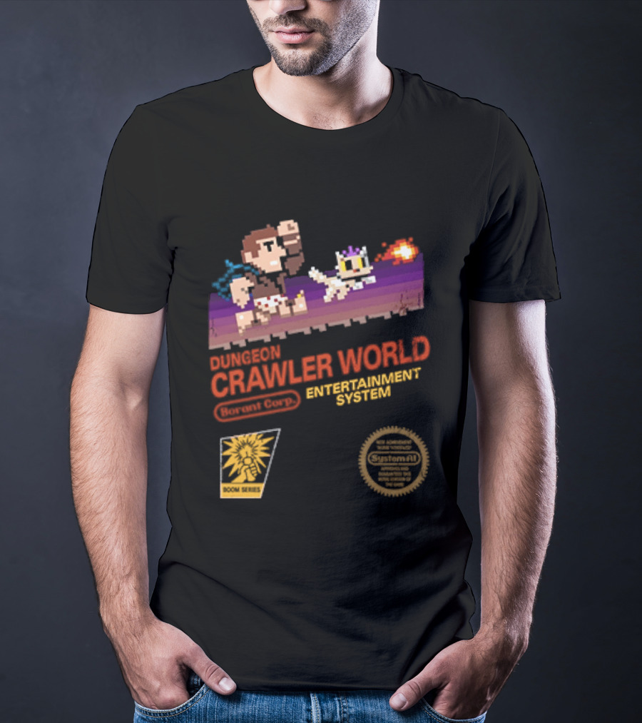 Dungeon Crawler World Entertainment System Pixel Adventure Quest Retro Game T-Shirt