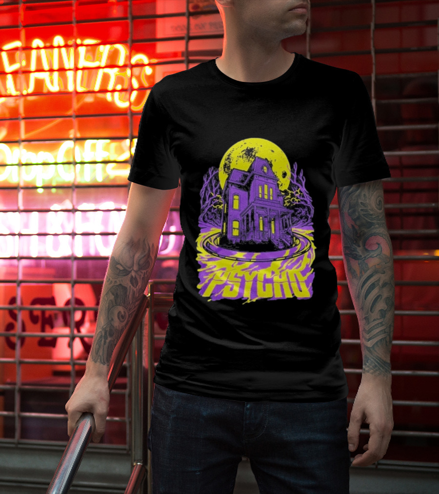 Psycho Forever Haunted House Neon Moon T-Shirt
