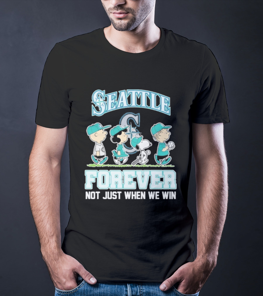 Seattle Mariners Peanuts Characters Forever Not Just When We Win T-Shirt