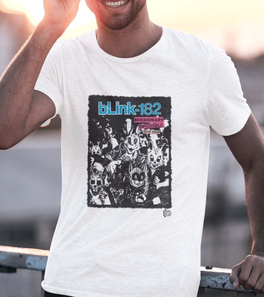 Blink 182 Missionary Impossible 2025 Tour Horror Rabbit Surrealist Band T-Shirt