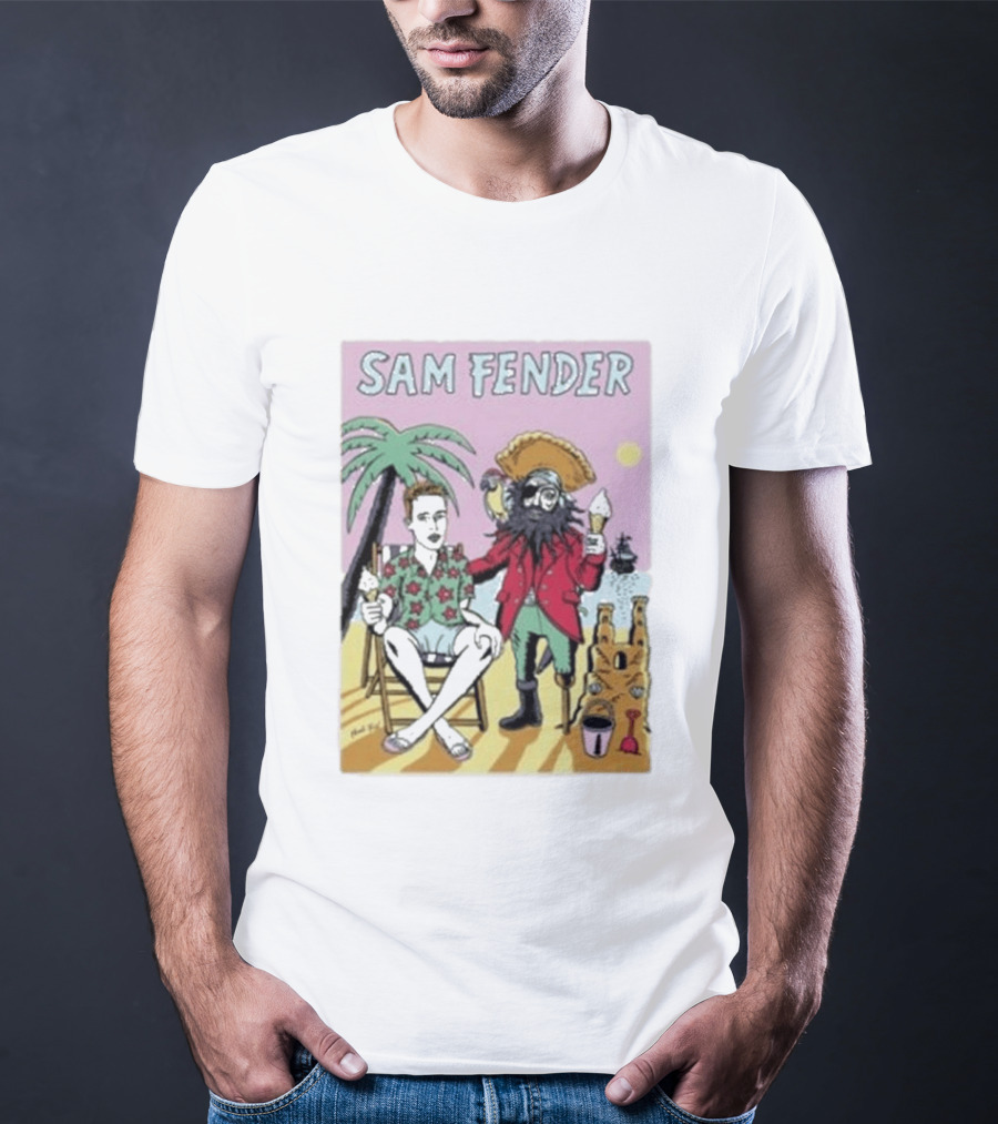 Sam Fender Tropical Pirate Ice Cream Adventure Scene T-Shirt