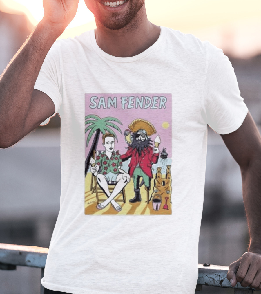 Sam Fender Tropical Pirate Ice Cream Adventure Scene T-Shirt