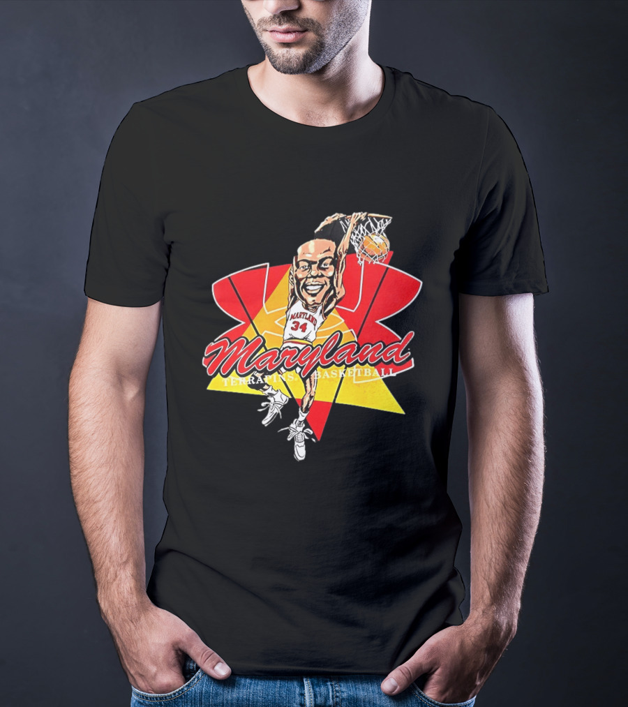Len Bias Maryland Terrapins Mens Basketball Player Caricature T-Shirt