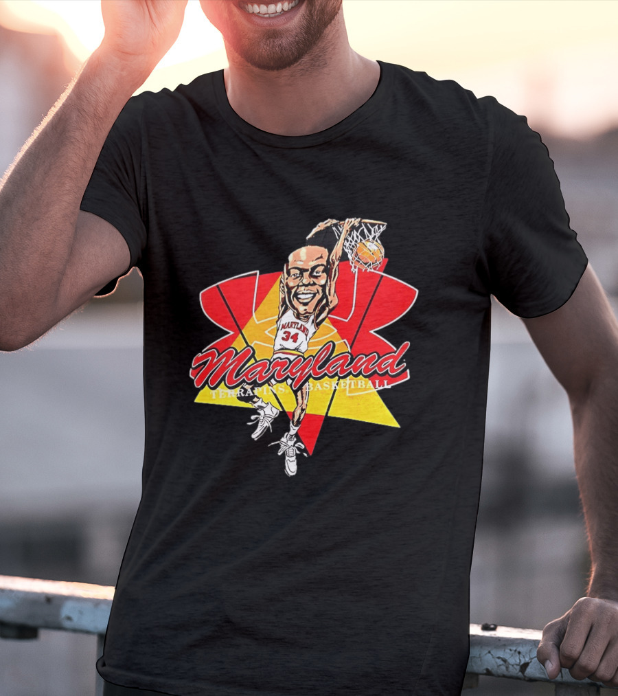 Len Bias Maryland Terrapins Mens Basketball Player Caricature T-Shirt
