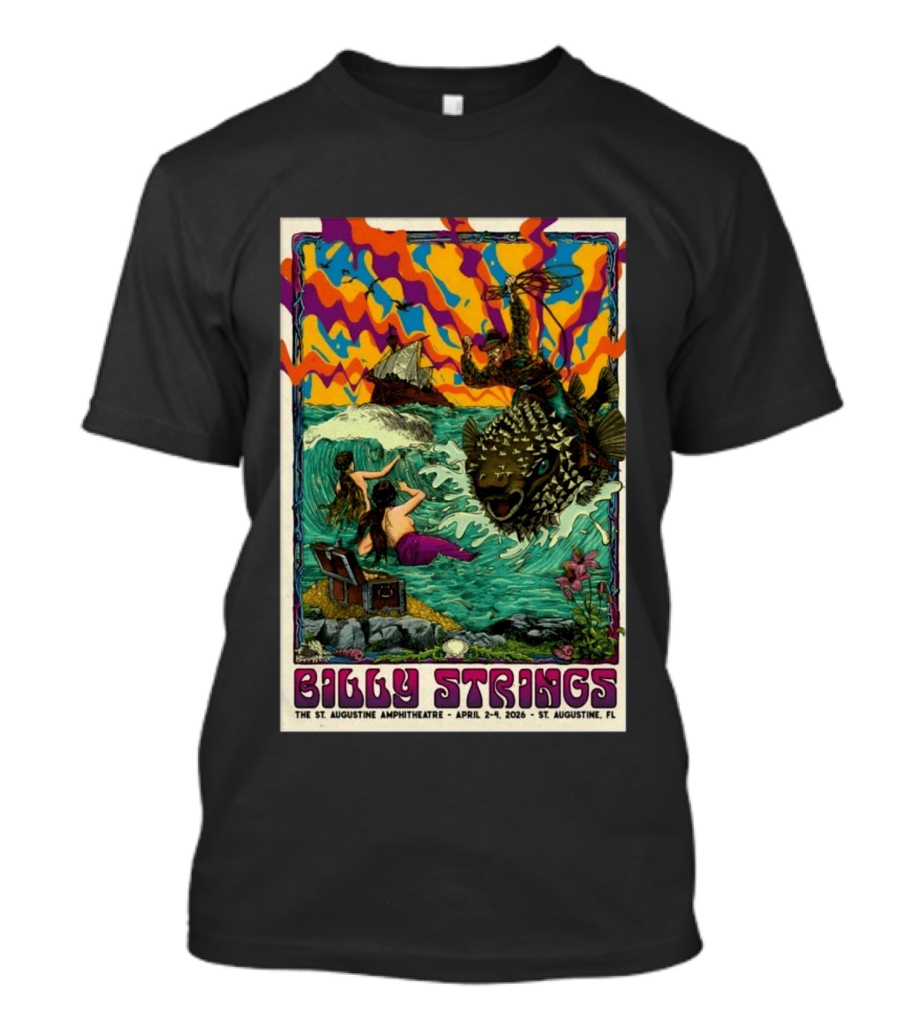 Billy Strings St. Augustine Amphitheatre April 2 4 2026 Psychedelic T-Shirt