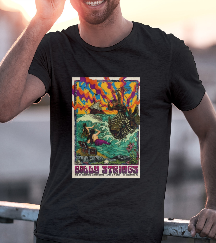 Billy Strings St. Augustine Amphitheatre April 2 4 2026 Psychedelic T-Shirt