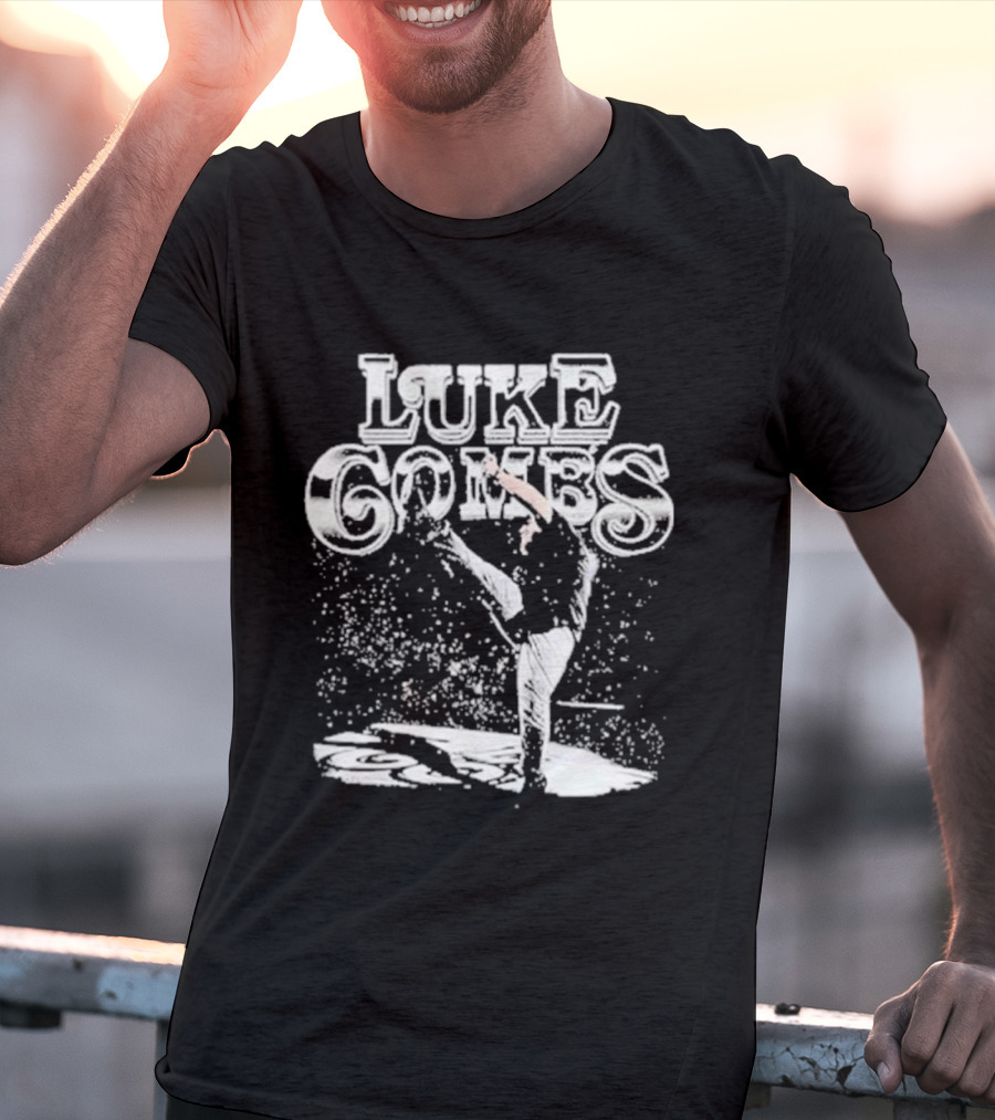 Luke Combs Stage Performance Art With Microphone And Hands Up Gesture T-Shirt