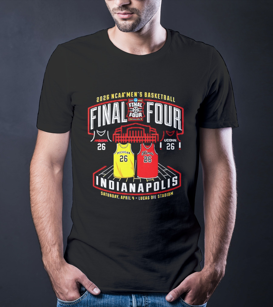 2026 NCAA Men's Basketball Final Four Indianapolis Lucas Oil Stadium Jerseys T-Shirt