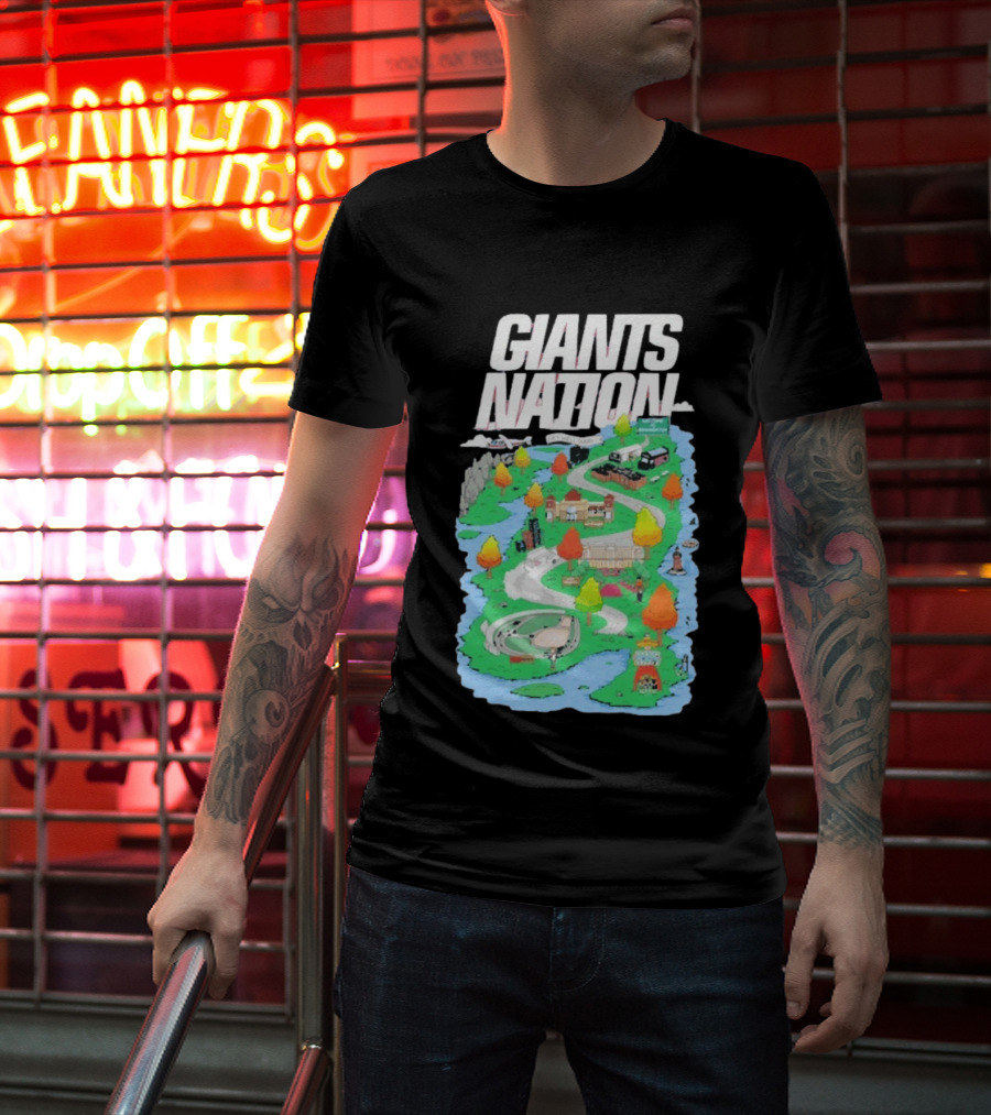 New York Giants Nation Roadmap Scenic Tour T-Shirt