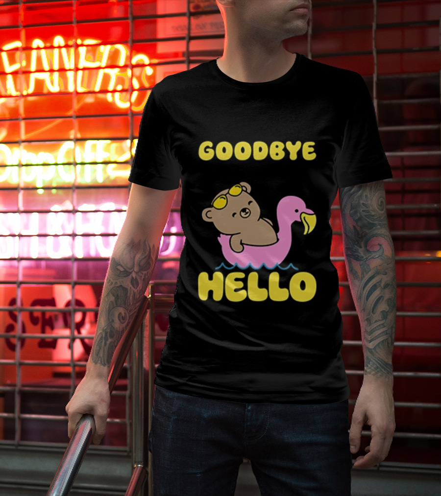 Goodbye Seasonal Depression Hello Body Dysmorphia Bear On Flamingo 2026 T-Shirt