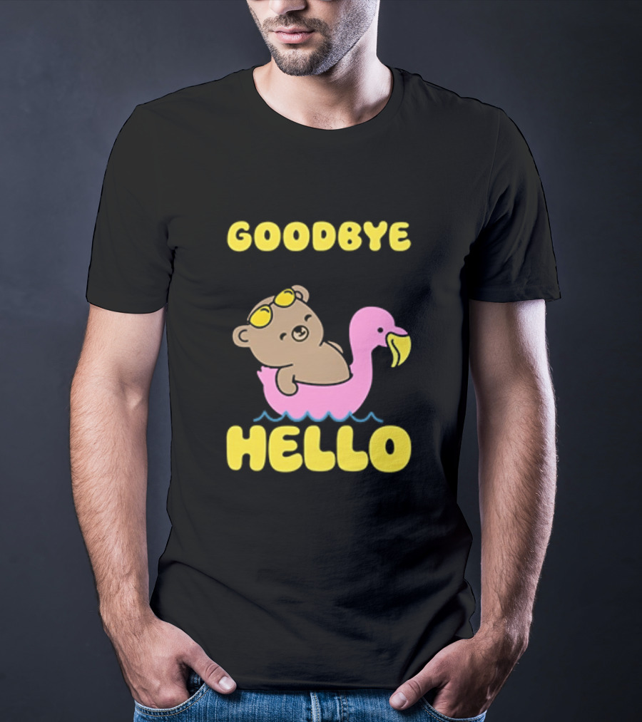 Goodbye Seasonal Depression Hello Body Dysmorphia Bear On Flamingo 2026 T-Shirt