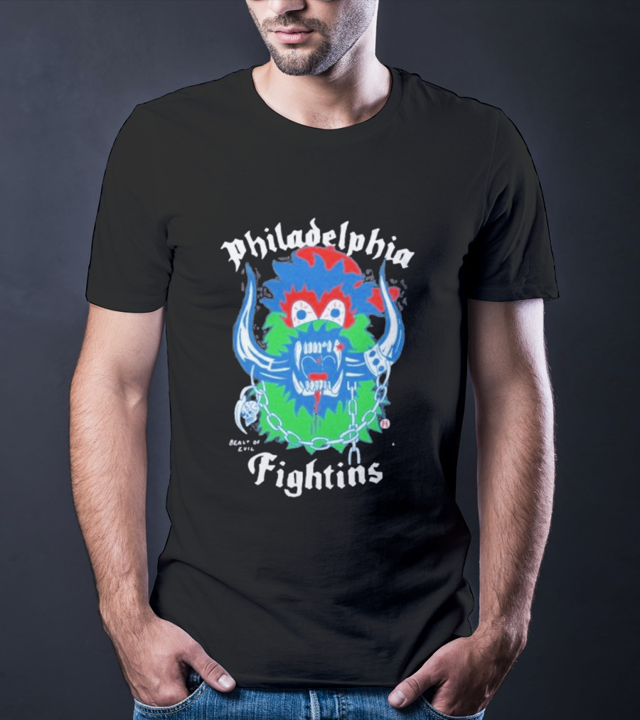 Philadelphia Heavyslime Beast Of Evil Fightins Teeth Chains Monster T-Shirt