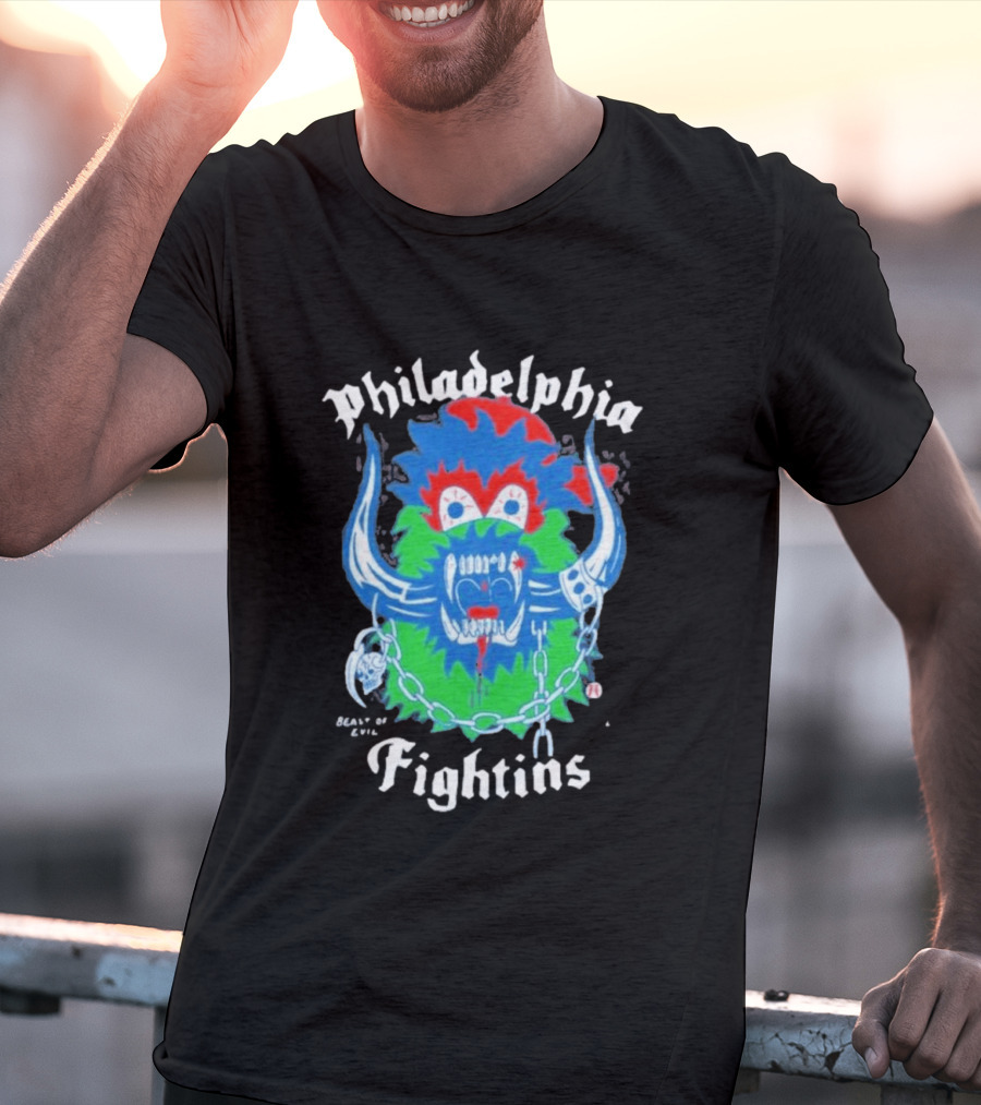 Philadelphia Heavyslime Beast Of Evil Fightins Teeth Chains Monster T-Shirt