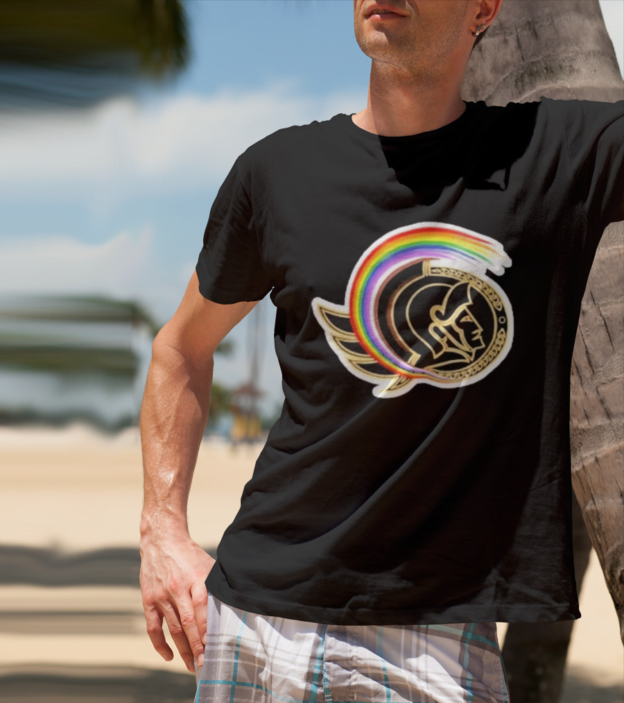 Rachel Reid Ottawa Senators Pride Night Rainbow T-Shirt