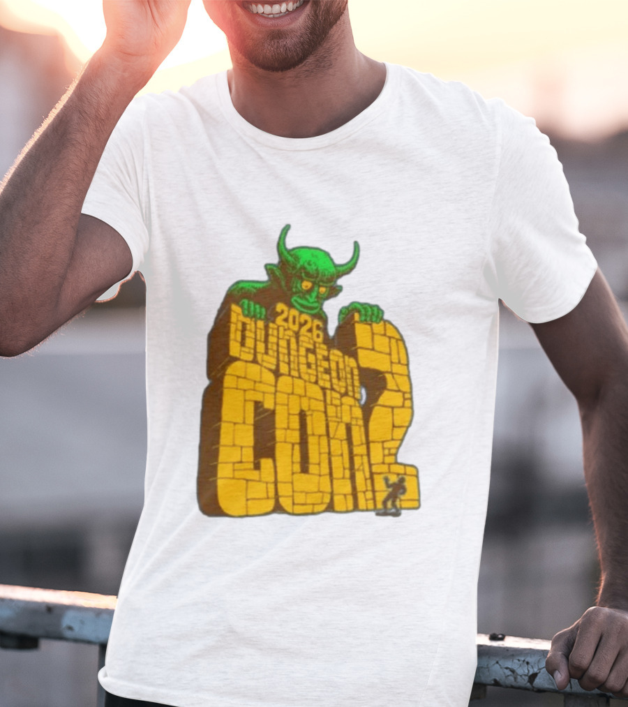 2026 Dungeon Con 2 Goodman Games Logo Green Monster T-Shirt