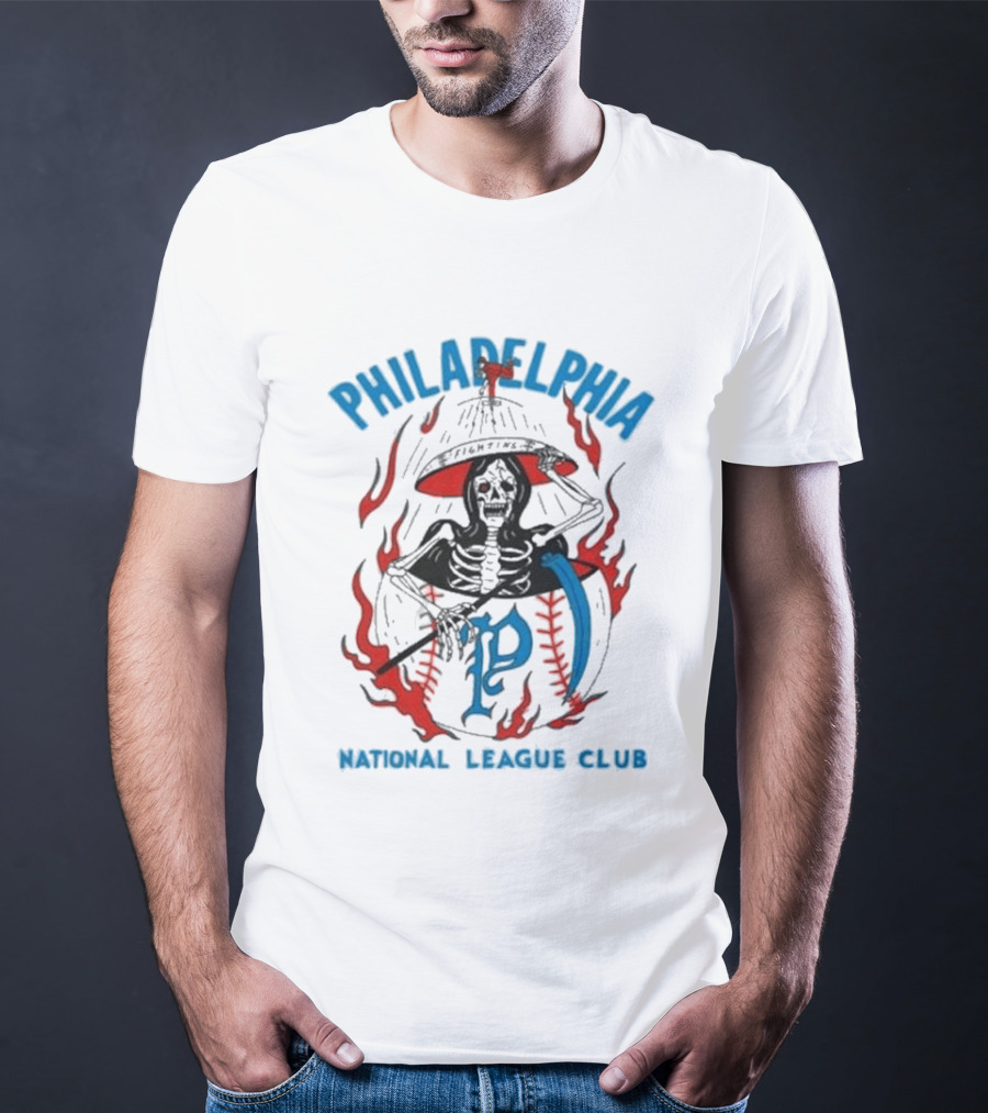 Philadelphia Heavyslime Skeleton P National League Club T-Shirt