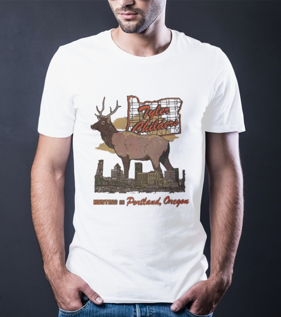 Tyler Childers Hunting In Portland Oregon Elk Skyline T-Shirt