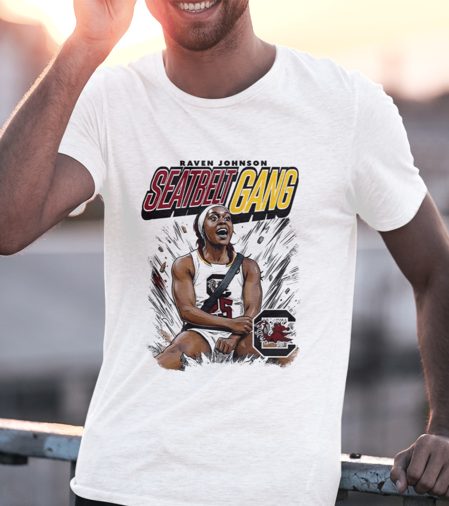 Raven Johnson Seatbelt Gang South Carolina Gamecocks Basketball T-Shirt