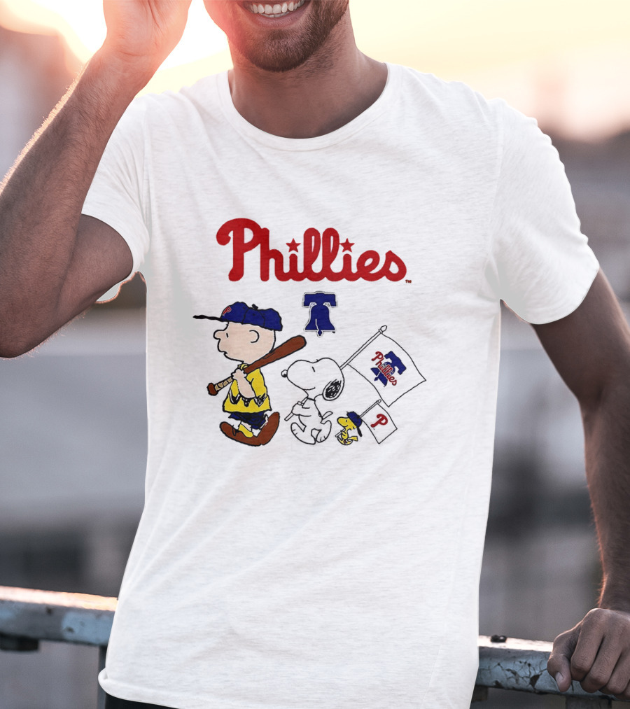 Philadelphia Phillies Snoopy Charlie Brown Woodstock MLB Fan 2025 T-Shirt