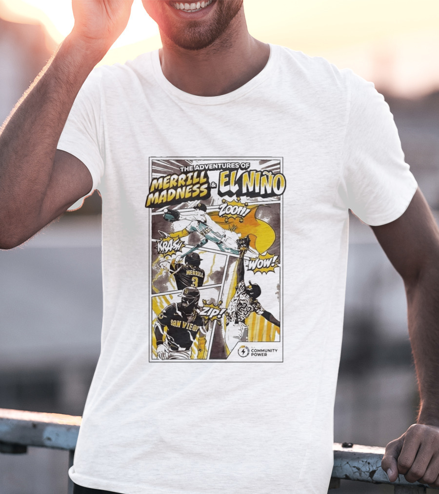 The Adventures Of Merrill Madness And El Niño San Diego Padres Comic Style 2026 T-Shirt