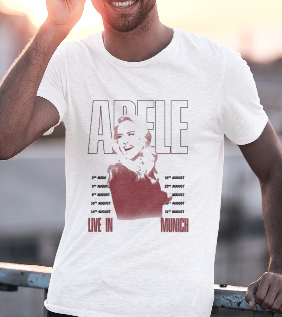 ADELE Live In Munich Pink Lips Concert Tour Dates T-Shirt