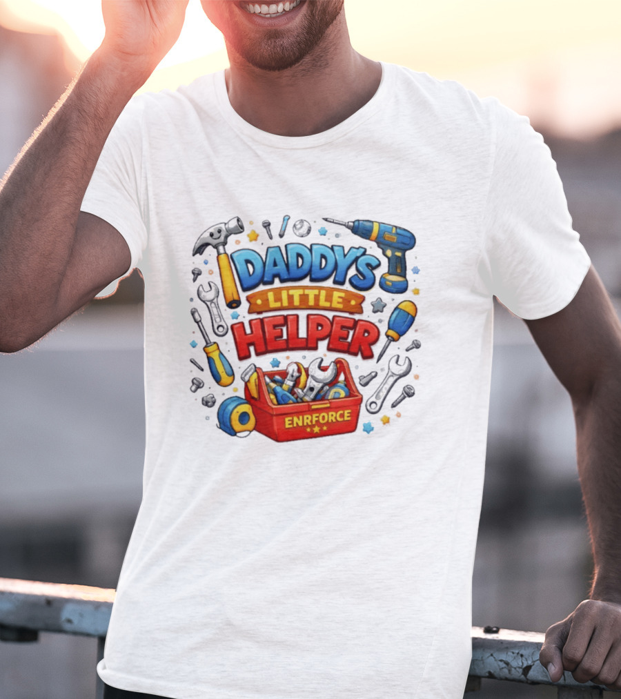 Daddy's Little Helper Enrforce Toolbox Tools And Stars T-Shirt