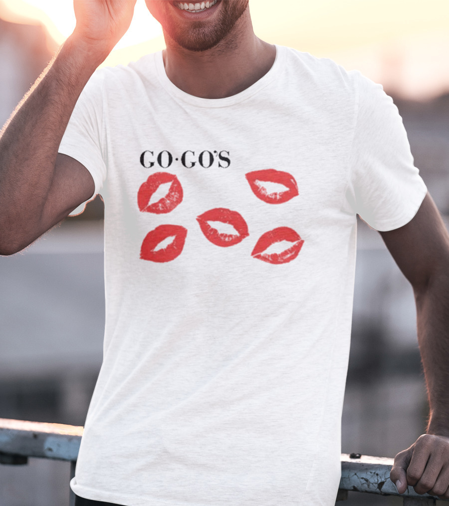 GO GO'S Red Lips White T-Shirt