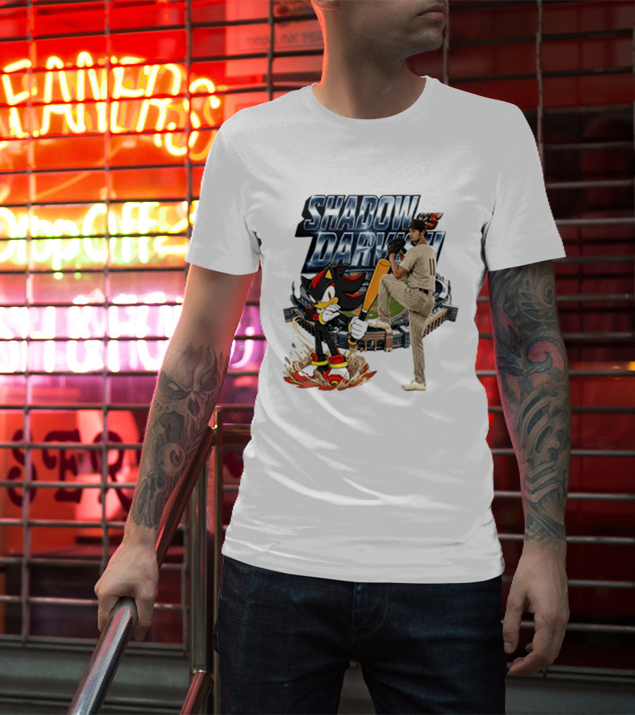 Shadow Vs Darvish Baseball Showdown With MLB Stadium And Hedgehog T-Shirt