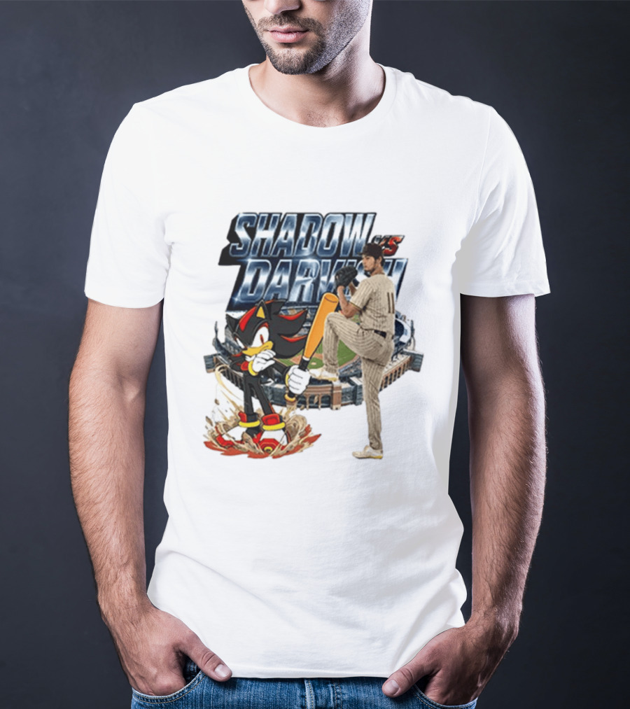 Shadow Vs Darvish Baseball Showdown With MLB Stadium And Hedgehog T-Shirt