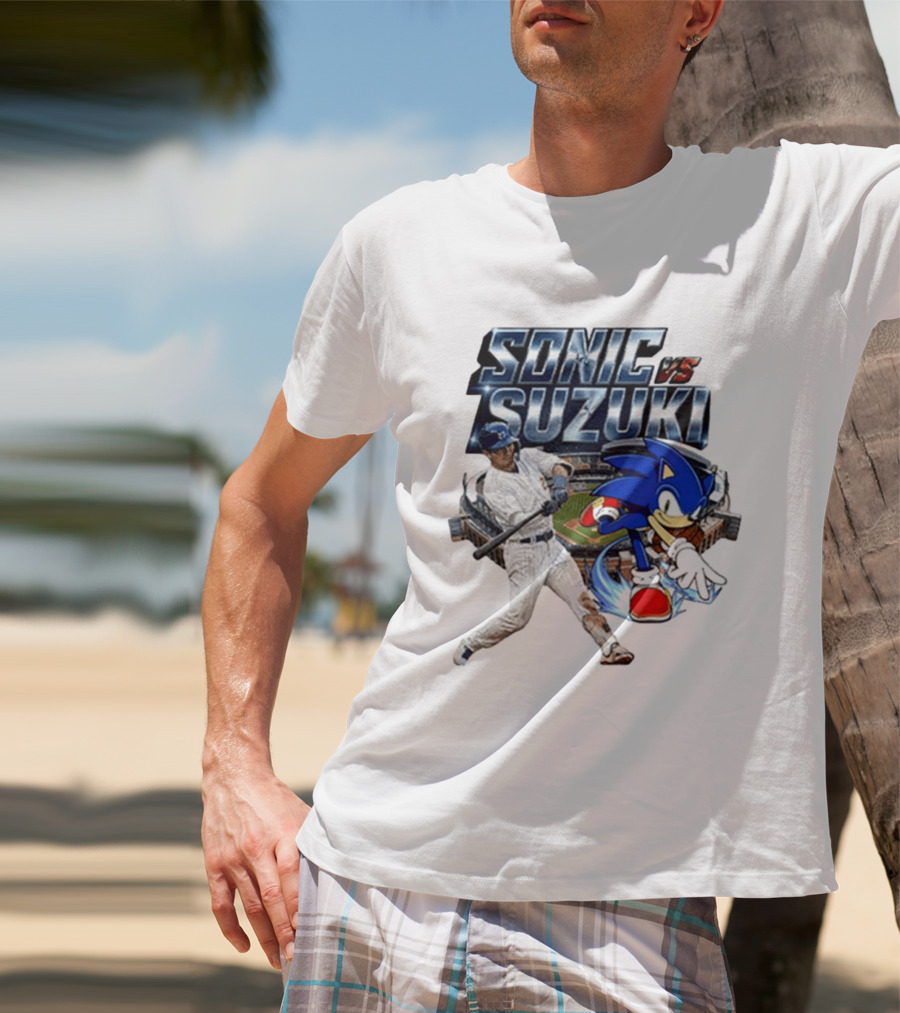 Sonic Vs Suzuki MLB Players Stadium Seiya Suzuki Hedgehog T-Shirt