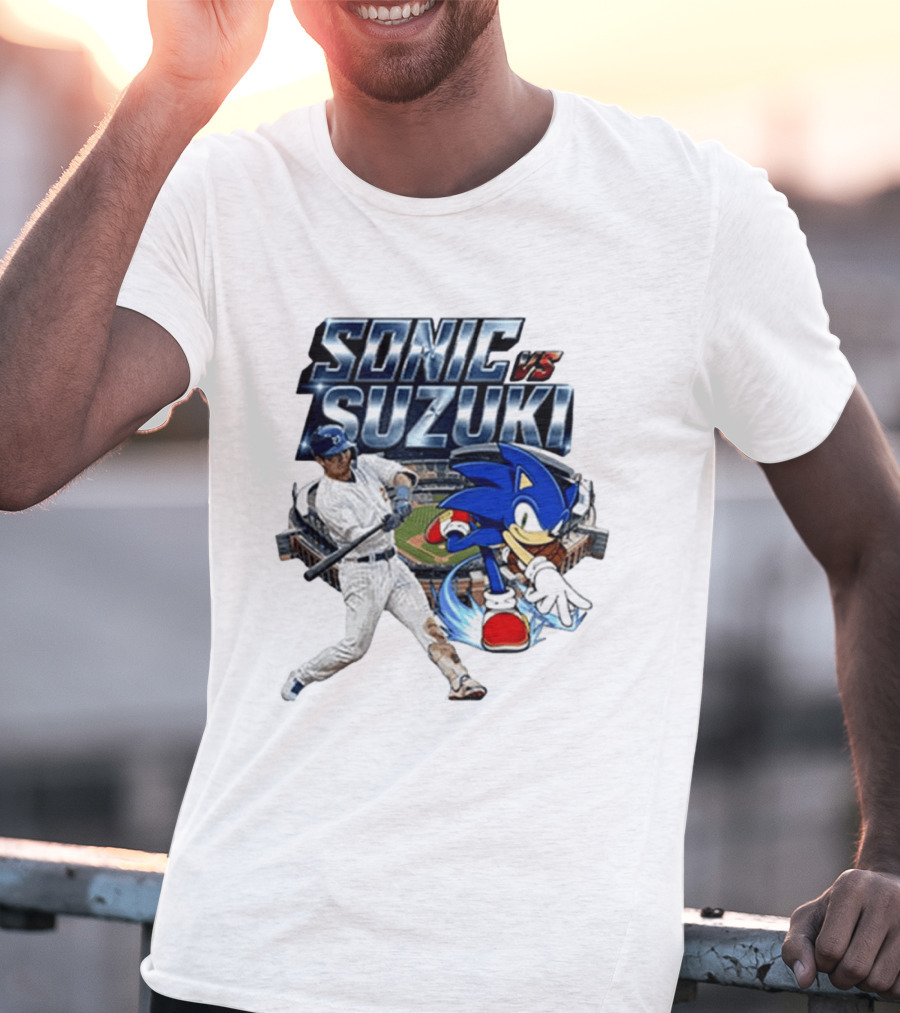 Sonic Vs Suzuki MLB Players Stadium Seiya Suzuki Hedgehog T-Shirt