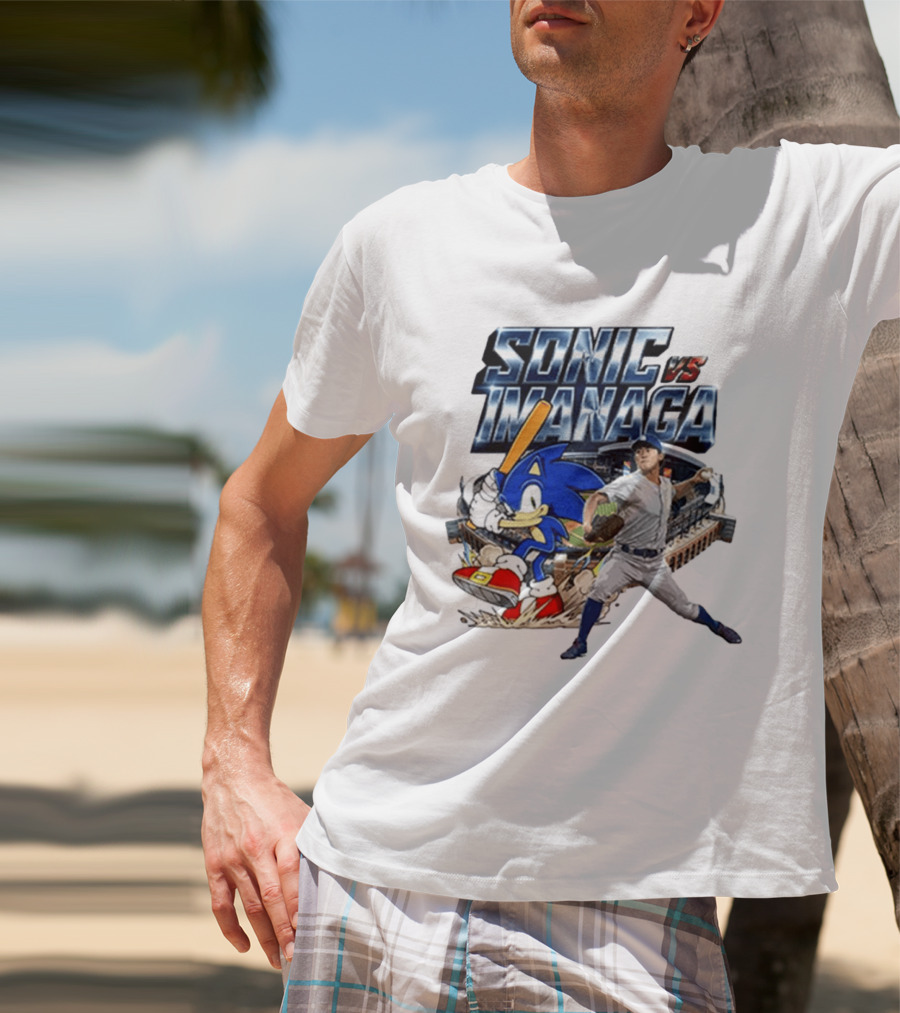Sonic Vs Imanaga MLB Players Stadium Hedgehog Shota T-Shirt