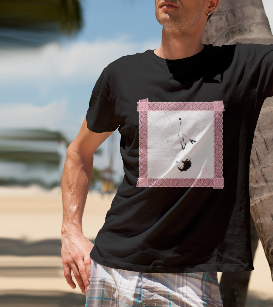 OR Pastel Pink Lace Border Swing T-Shirt