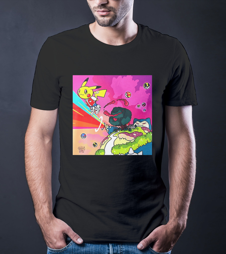 Pikachu Graduation Inspired By Album Cover Elements Pokemon Crossover Scene T-Shirt