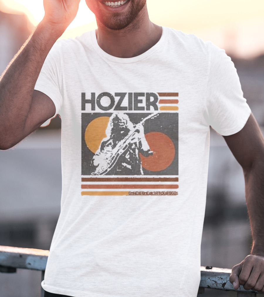 Hozier Unreal Unearth 2025 Tour Vintage Circles Guitar T-Shirt