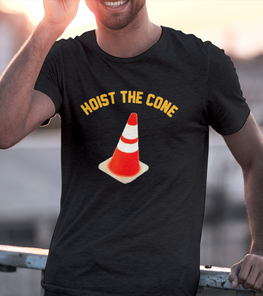 Pittsburgh Pirates Hoist The Cone Baseball Lifestyle Traffic Cone T-Shirt