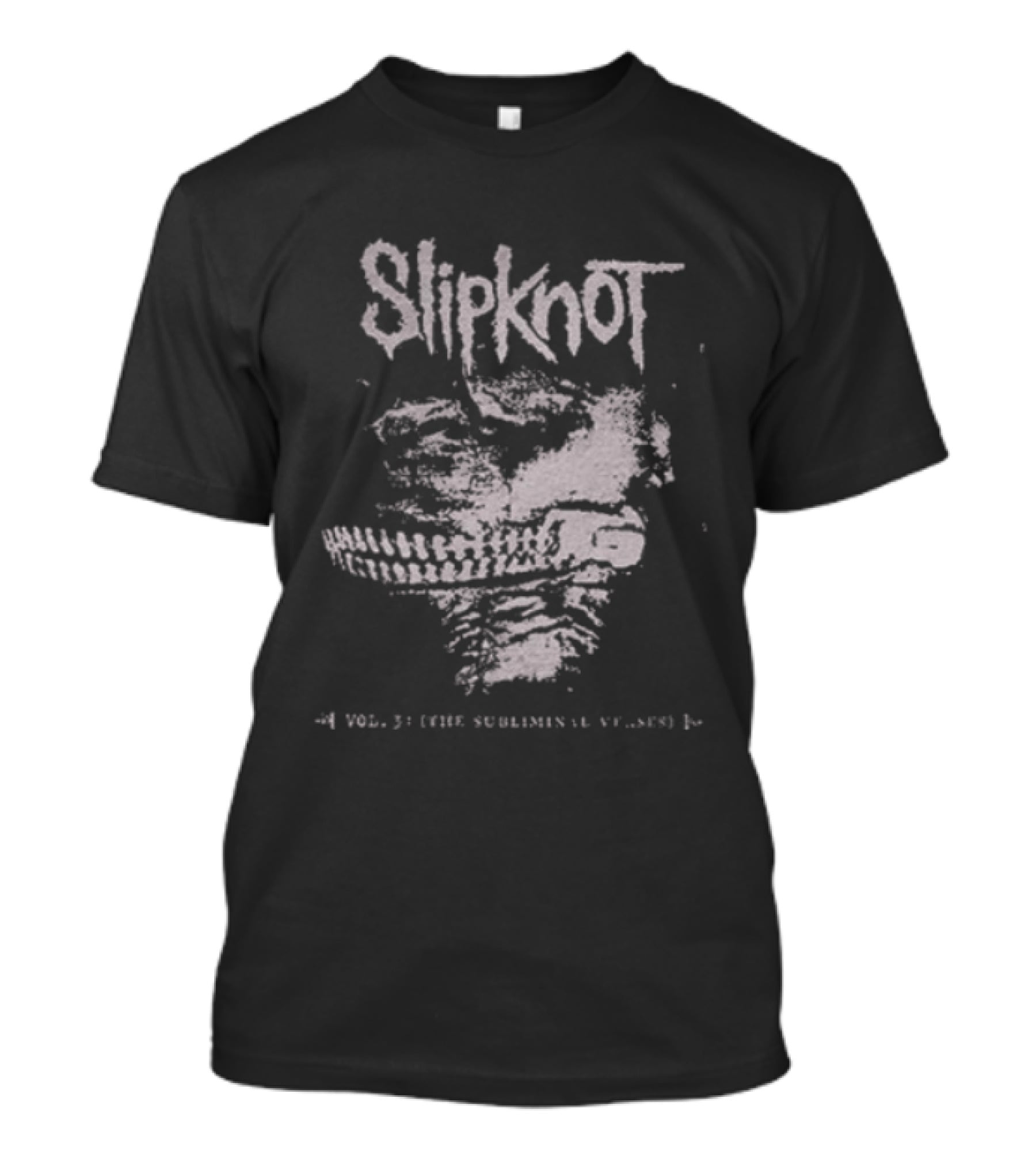 Slipknot Vol 3 The Subliminal Verses Washed Distressed Skull Face T-Shirt